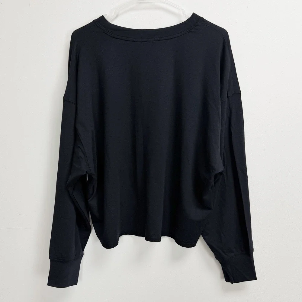 Polo Ralph Lauren Shirt Womens Medium Black Long Sleeve PJs Pajama Sleep Top NWT